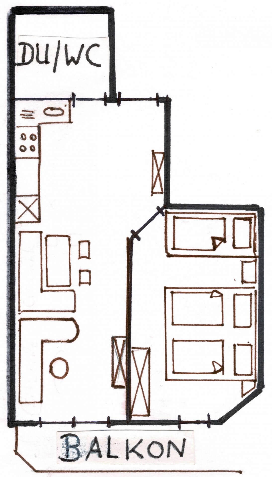 Grundriss - Ferienwohnung Hochgratstüble mit Doppelbett